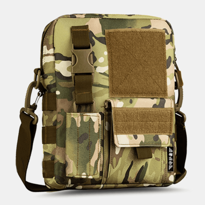Men Camo Pattern Multifunction Large Capacity Outdoor Travel Tactical Bag Crossbody Bag Shoulder Bag Square Bag - MRSLM