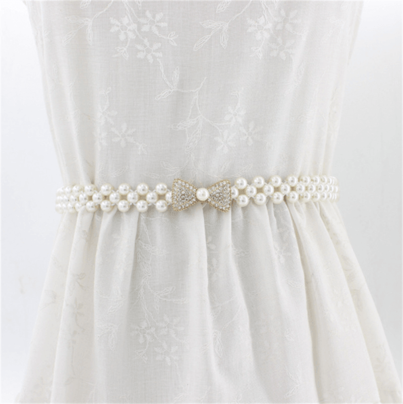 Women'S Rhinestone Pearl Waist Chain Fashion Dress Decoration - MRSLM