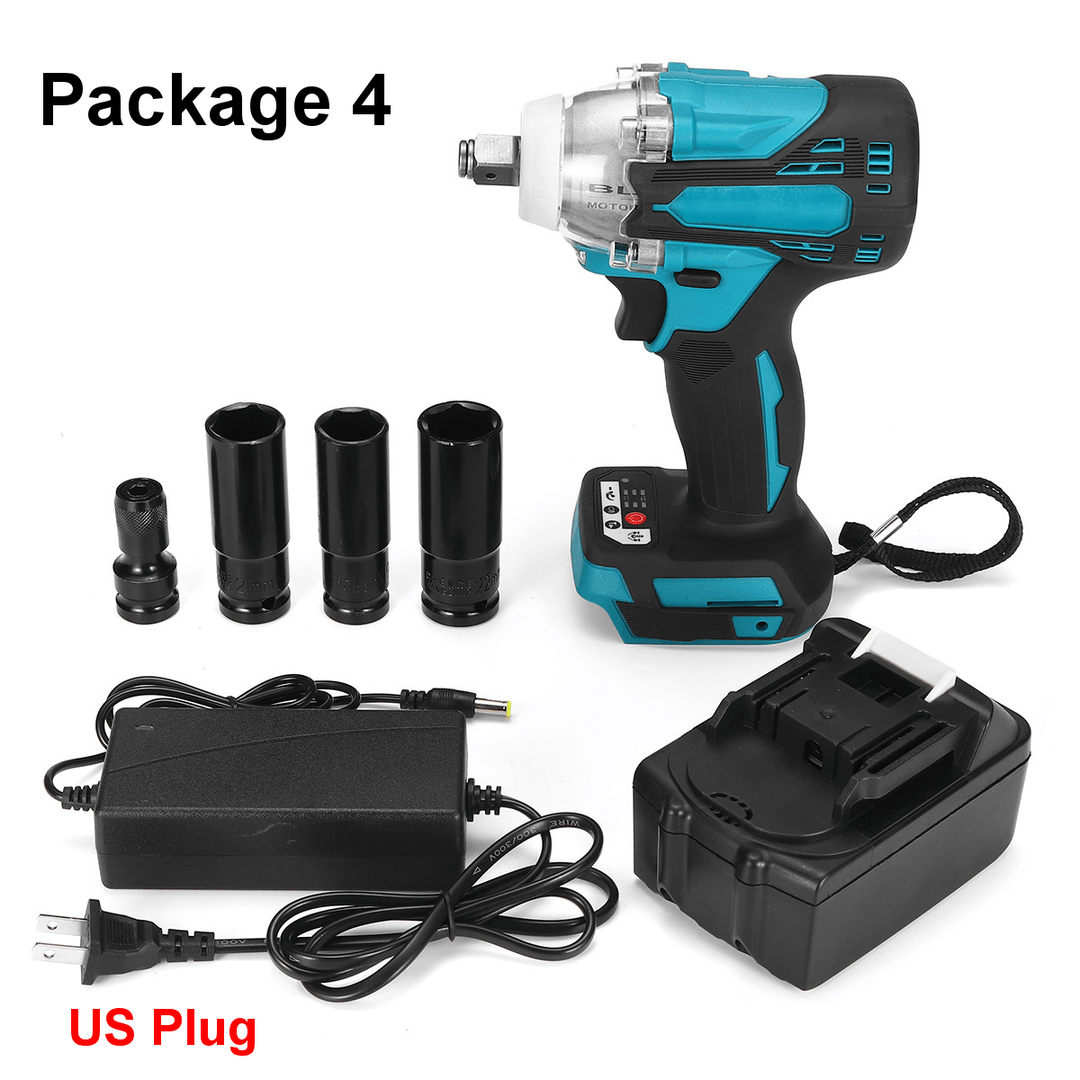 2 In1 18V 800N.M. Li-Ion Brushless Cordless Electric 1/2" Wrench 1/4" Screwdriver Drill - MRSLM