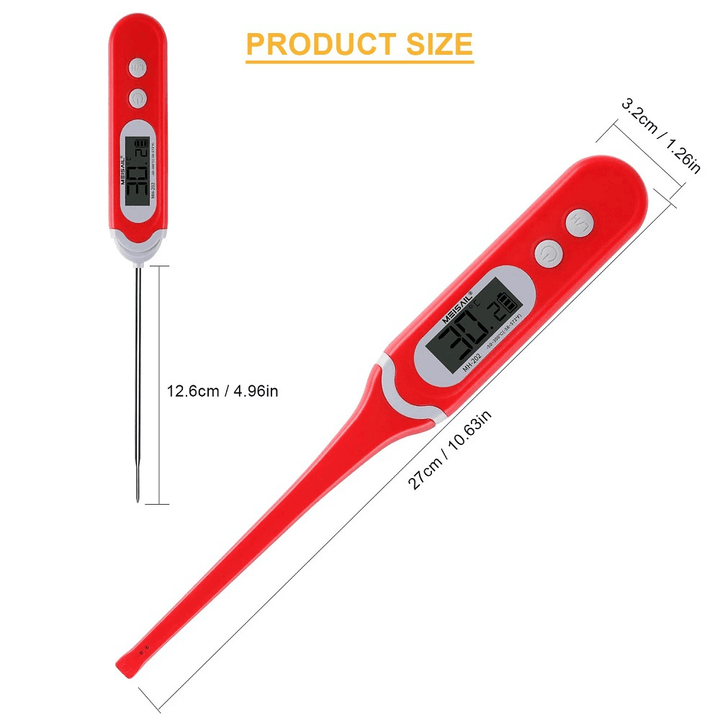 -50℃~300℃ LED Display Waterproof Probe Thermometer Speed Reading Thermometer Water Food Thermometer for Home Kitchen Cooking Baking Grilling - MRSLM