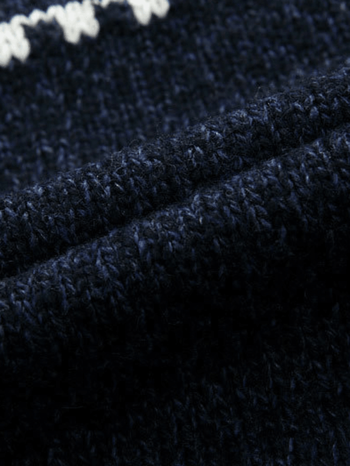 Mens Tribal Print Long Sleeve Vintage Long Sleeve Knitting Sweater Jacket - MRSLM