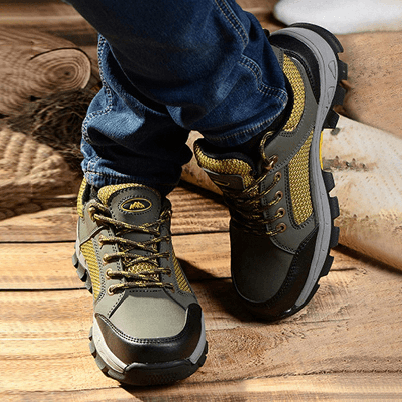 Men Breathable Mesh Non Slip Comfy Sole Outdoor Sports Casual Working Shoes - MRSLM