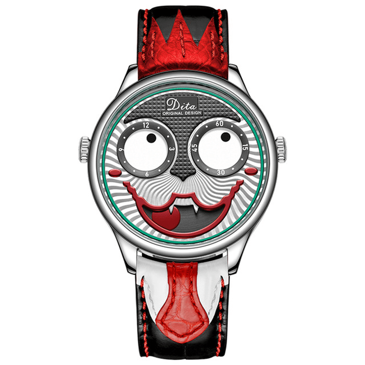 Fashion Creative Joker Dial Leather/Stainless Steel Strap Personality Alloy Men Quartz Watch - MRSLM
