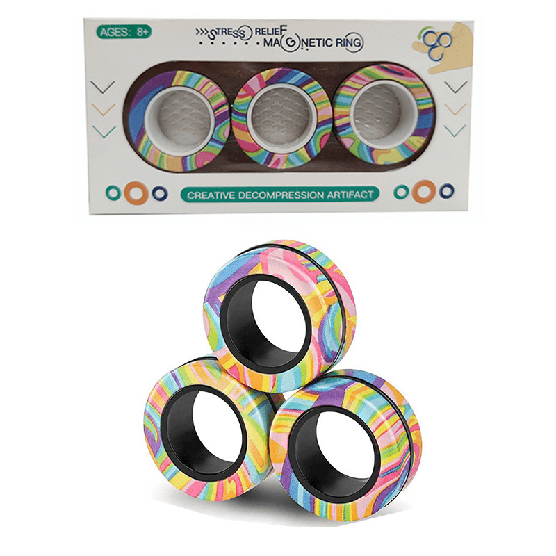 Camouflage Moonlight Magnetic Fingertip Spinning Top Decompression Toy Set - MRSLM