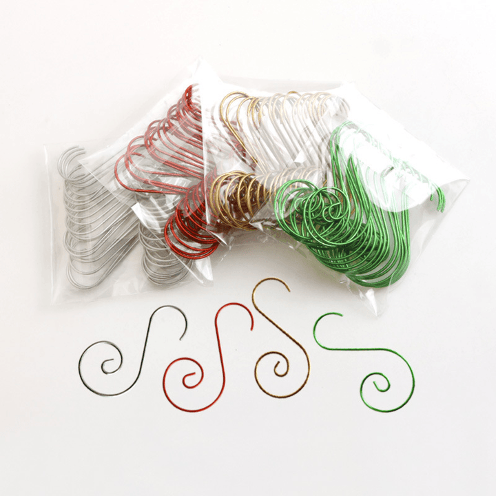 20 Pcs 1.0*25*50MM Christmas Ornament Hooks S-Shaped Flower Hook Perfect for Christmas Tree Decorations - MRSLM