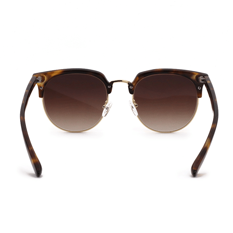 Women round Shape Ha;F Frame Personality Casual Outdoor UV Protection Sunglasses - MRSLM