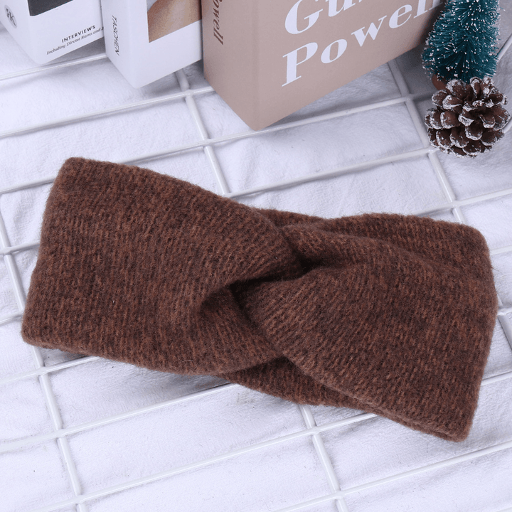 Simple and Versatile Wide-Sided Cross Woven Knitted Headband - MRSLM