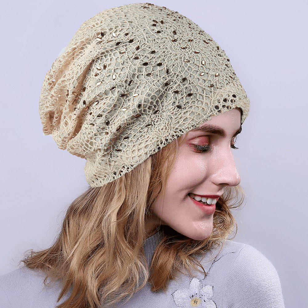 New Knitting Cutout Beanie Hat Breathable Caps - MRSLM
