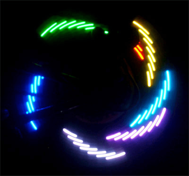 BIKIGHT 30 Colorful Patterns Bike LED Light Bicycle Cycling Spoke Wire Tire Tyre Wheel LED Bright Bicycle Spoke Light DIY Accessories - MRSLM
