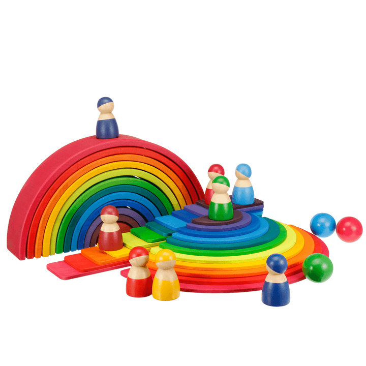 6/12PCS Colorful Wooden Baby Building Blocks Children Toy Kids Gifts Improve Creativity＆Thinking Ability - MRSLM