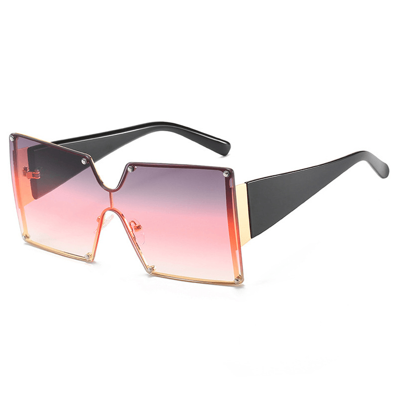 Fashion Metal Ladies Big Frame Rimless Sunglasses Sunglasses - MRSLM