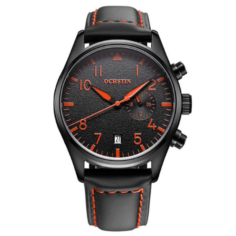 OCHSTIN GQ043C Fashion Men Quartz Watch Luxury Leather Strap Sport Watch - MRSLM