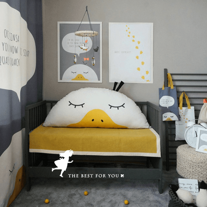 58Cm Cute Semicircle Duck Throw Pillow Cotton Cloth Sofa Car Bed Cushion Home Decoration - MRSLM