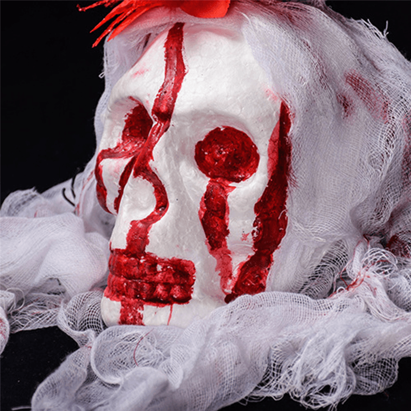 Halloween Decorations Horror Props Horrible Skeleton Bleeding Skull Scary Spooky Hanging Props Party Decor Supplies - MRSLM