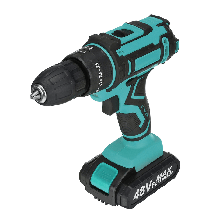 48V 10Mm Rechargeable Impact Driver Electric Drill Power Tool 25+3 Gears W/ 1/2 Battery - MRSLM