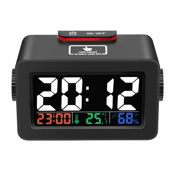 Digoo DG-C1R Brother Double Knob Simplified Alarm Clock Touch Adjust Backlight with Temperature Hu - MRSLM