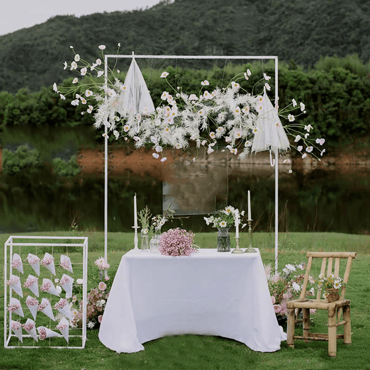 Square Metal Arch Wedding Party Bridal Prom Garden Floral Decoration Party Supplies Decorations - MRSLM