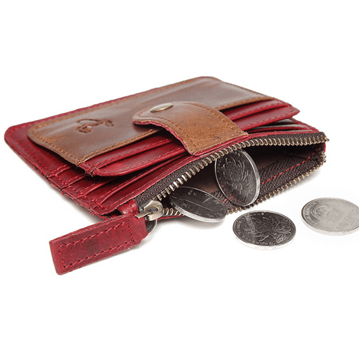 RFID Man Antimagnetic Genuine Leather Coin Bag - MRSLM