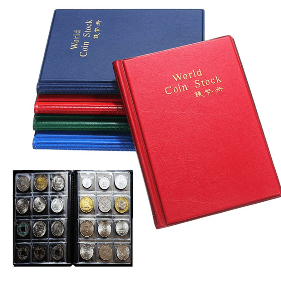 10 Pages 120 Coin Collections Holder Pocket Money Tokens Storage Album Decorations Storage Bag - MRSLM