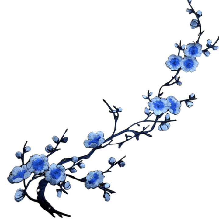 Plum Blossom Flower Applique Clothing Embroidery Patch Fabric Sticker Iron on Patch Sewing Repair - MRSLM