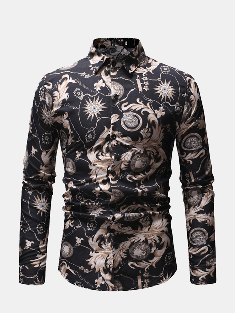Mens Business Casual Breathable Print - MRSLM