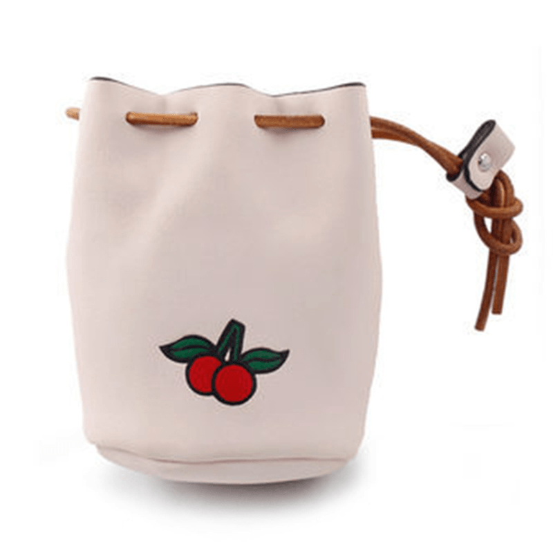 Women Pu Leather Fruit Pattern Coin Bag String Change Bag - MRSLM