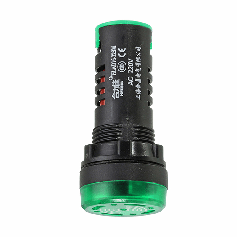 Machifit AC 220V 22Mm Buzzer Lamp Indicator Light Signal Lamp Flash Buzzer Green - MRSLM