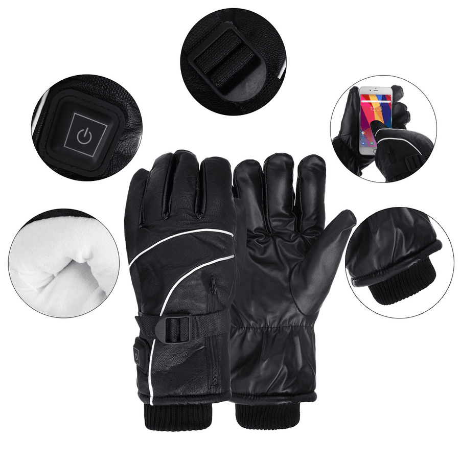 3.7V 2600/4000Mah Electrically Heated Gloves Waterproof Windproof Motorcycle Winter Warmer Outdoor Thermal Equipment - MRSLM