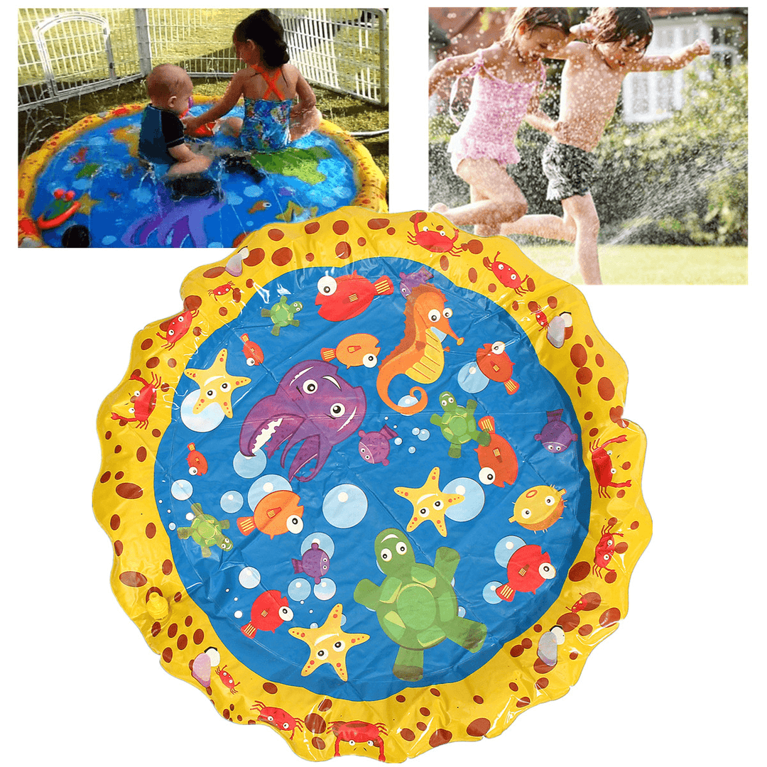 Inflatable Splash Water Mat Sprinkle Splash Play Mat Fun Summer Spray Toysinflatable Pad Outdoor Water Toys for Kids - MRSLM