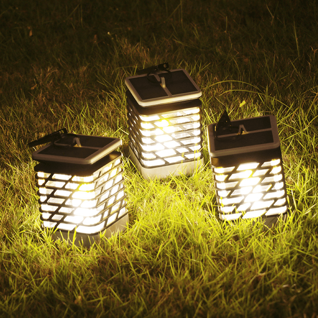 Outdoor LED Solar Lantern Hanging Light LED Waterproof Candle Yard Garden Camping Lamp - MRSLM