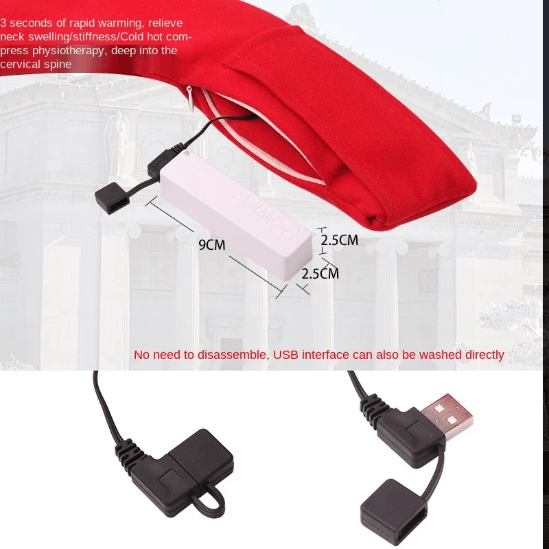 Unisex Fleece Cotton Smart Heating Scarf USB Winter Electric Warming Scarf Neck Protector Cold Charging Scarf - MRSLM