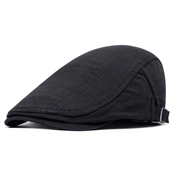 Mens Unisex Cotton England Style Painter Beret Hat Adjustable Sunscreen Newsboy Caps - MRSLM