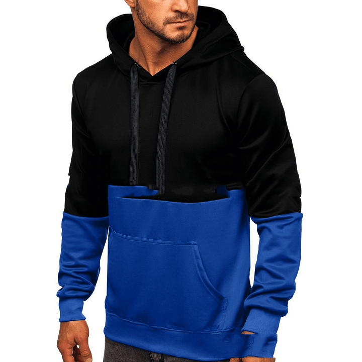 Color Block Hooded Couple Wear Sports Casual Sweater - MRSLM