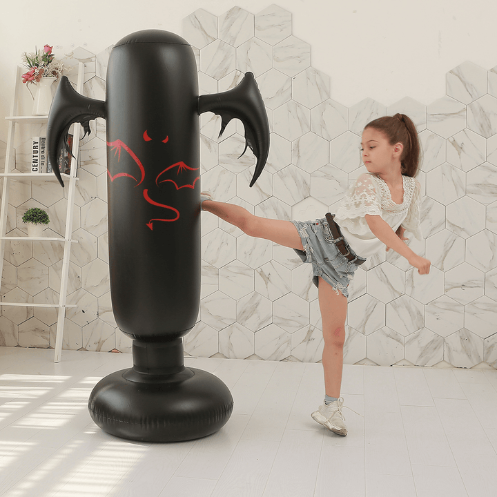 Kid Adult Inflate Free Standing Punch Bag Kick Art Training inside Room Boxing Target - MRSLM
