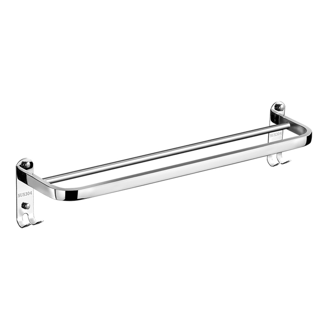 Stainless Steel Perforated Towel Rack Double Rod Shelf Strong Bearing - MRSLM