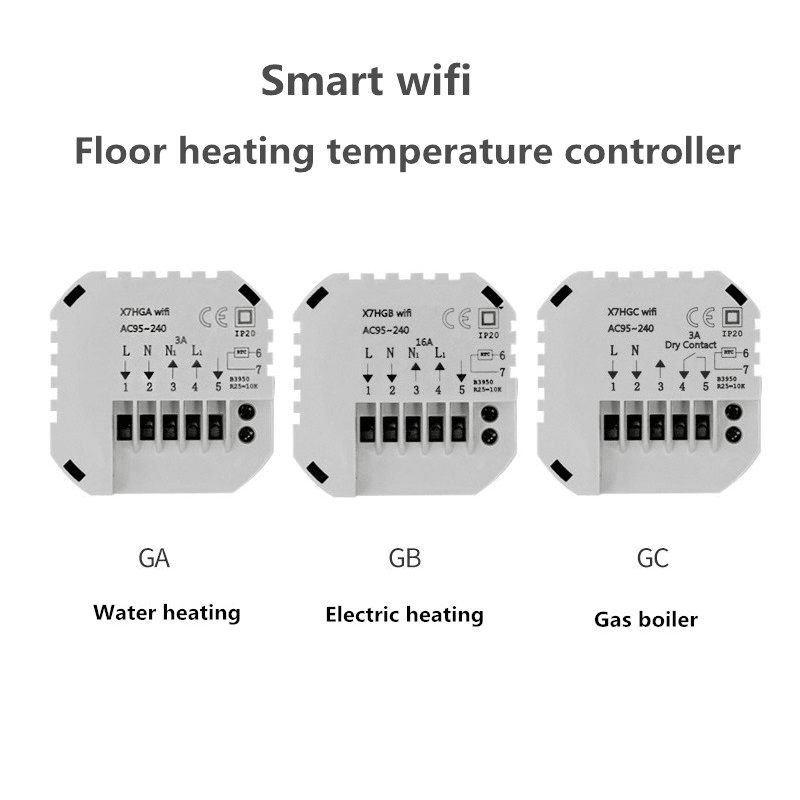 X7HGB Programmable Intelligent Electric Heating Thermostat WIFI LCD Touch Screen Temperature Control Regulator - MRSLM