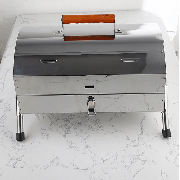 Ipree® Portable Folding BBQ Grill Charcoal Handy Grill Outdoor Camping Stainless Steel Barbecue Stove - MRSLM