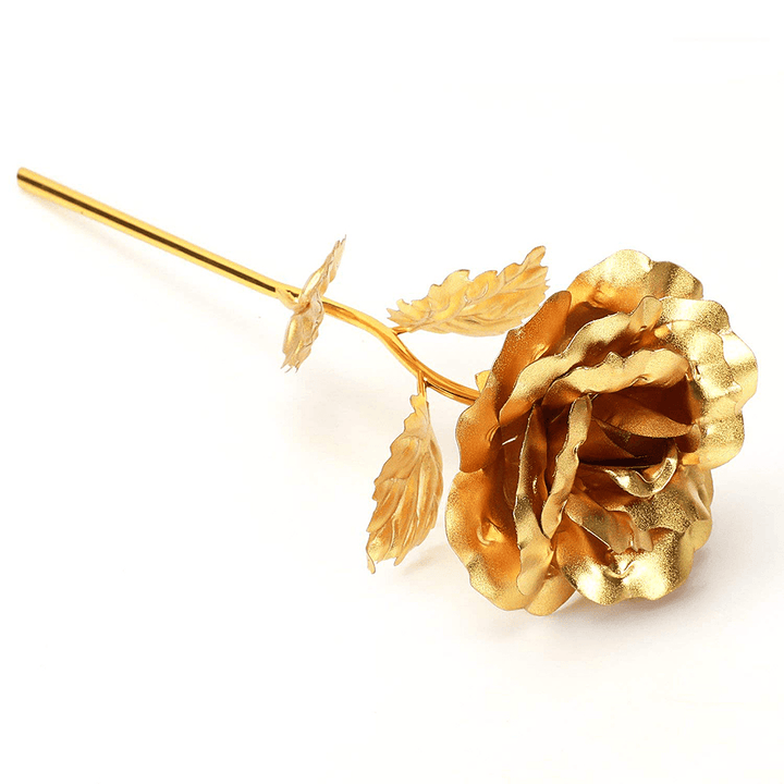 24K Gold Foil Sheets Artificial Rose Flower Birthday Thanksgiving Day Decoration Gift - MRSLM