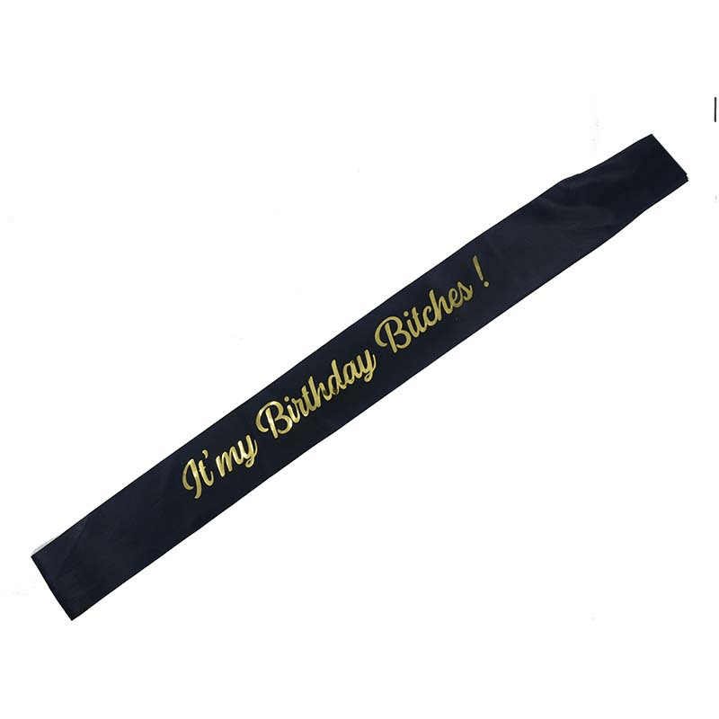 Birthday Party Shoulder Strap Single Layer Bronzing Shoulder Strap Etiquette Strap - MRSLM
