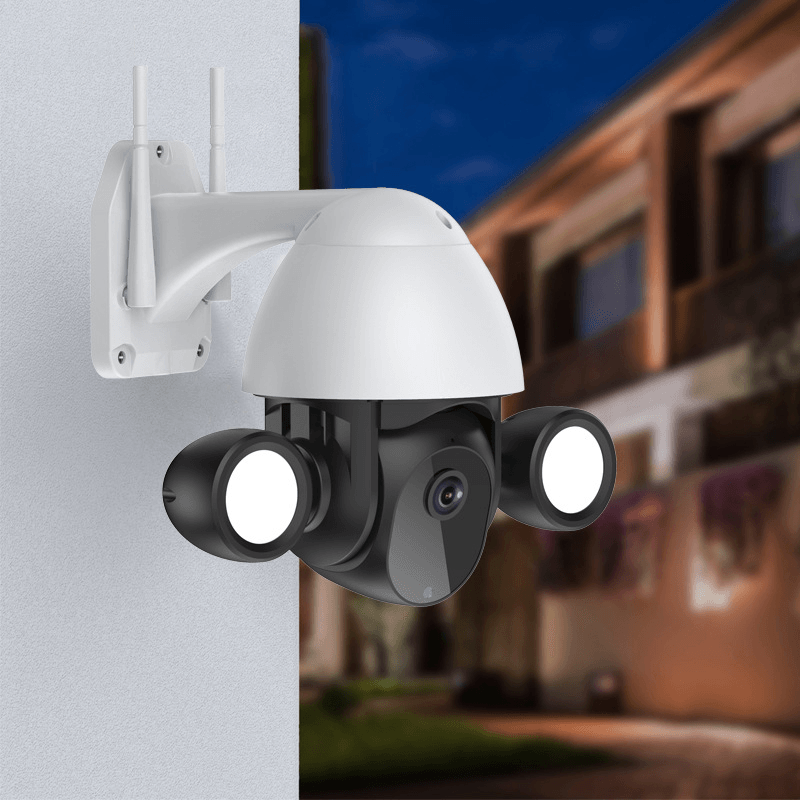 Tuya 1080P PTZ Smart WIFI Camera Outdoor Home Security Camera with Double Lamp Lighting Full Color Night Vision IP65 Waterproof TF Card Cloud Storage Surveillance Camera for Garden Home Safety - MRSLM