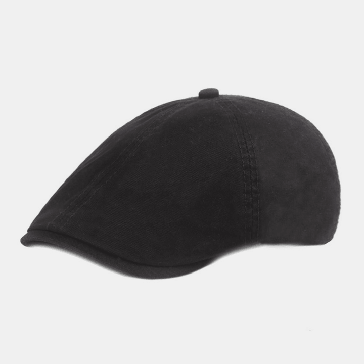 Unisex Cotton Beret Cap Solid Color Retro Adjustable Sunshade Newsboy Hat Painter Hat Octagonal Hat - MRSLM