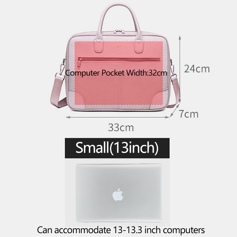 Women Multi-Compartment Waterproof Crossbody Bag Lightweight Breathable 13.3/14/15.6 Inch Laptop Shoulder Bag Handbag - MRSLM