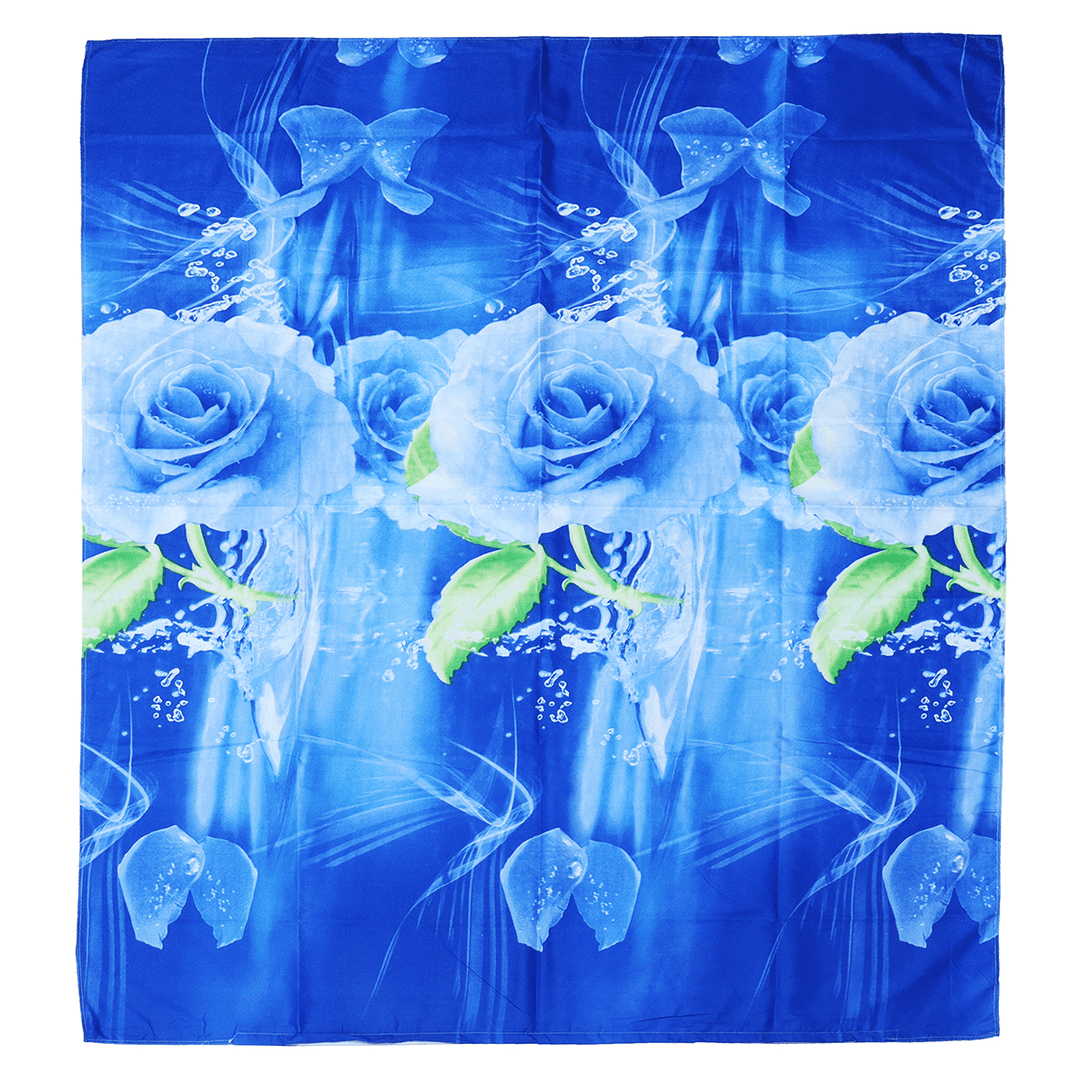 3PCS 200 X 230Cm 3D Blue Rose Printed Bedding Pillowcase Quilt Cover Bedding Sets Queen Size - MRSLM