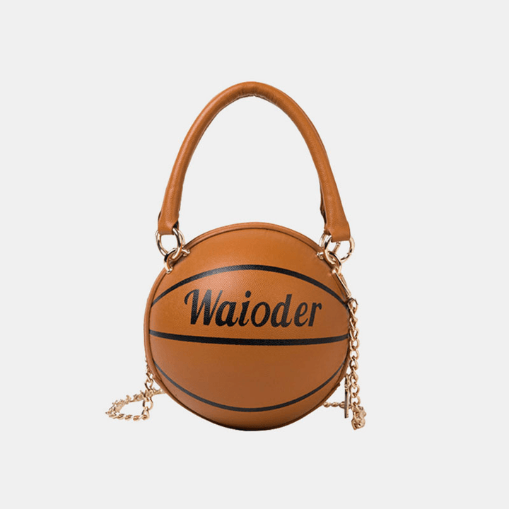 Women Basketball Chains Casual PU Handbag Crossbody Bag - MRSLM