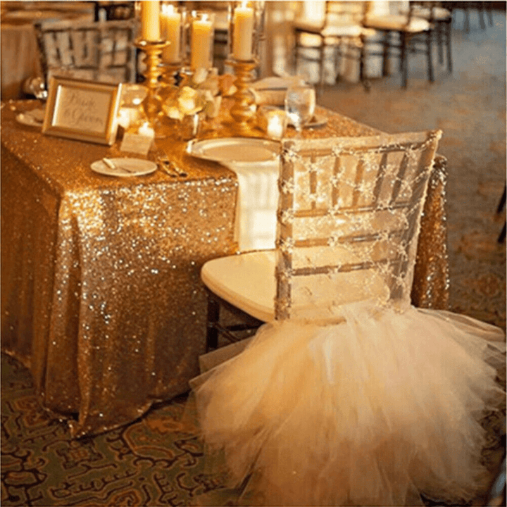 300X130Cm Sparkle Sequin Table Cloth Curtain for Valentine'S Day Weeding Decorations - MRSLM