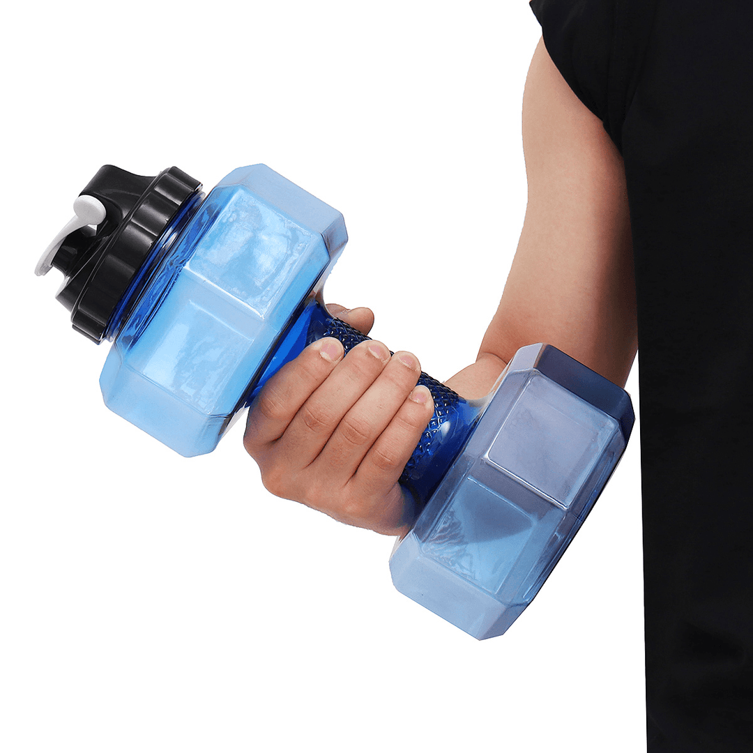 2.2L Large Dumbbell Shape Water Cup Kettle Portable Sport Gym Fitness Bottle - MRSLM