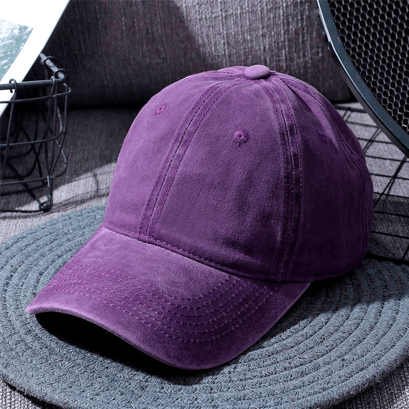 Washed Baseball Caps for Men and Women Outdoor Distressed Sun Hats Simple Caps - MRSLM