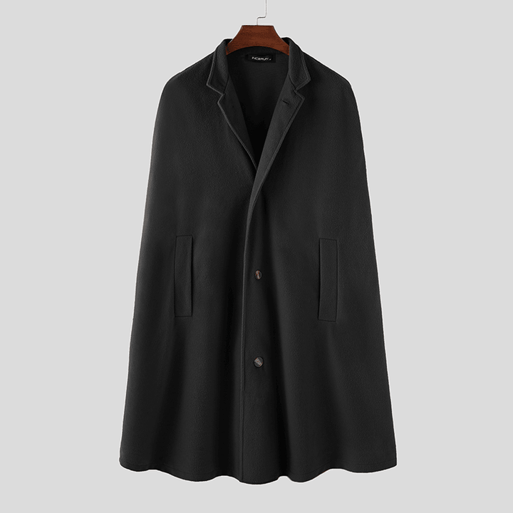 Mens New Mid Long Cloak Han Style Batwing Collar Coats - MRSLM