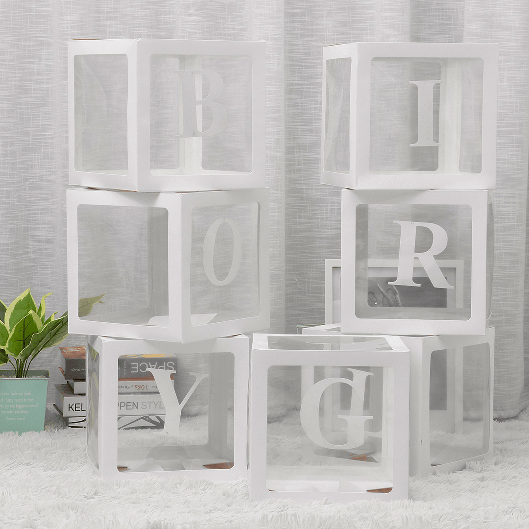 Transparent Alphabet Girl Box Balloons Baby Shower Decorations Gender Reveal Boy Girl One Year Old Party Decor - MRSLM