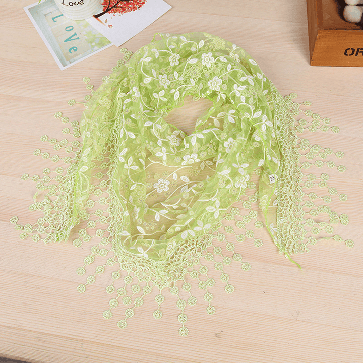 Women'S New Creative Lace Fringed Silk Scarf - MRSLM